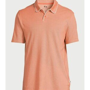 3/$25 NWT Free Assembly Men’s Oxford Pique Polo Shirt – Orange, Short Sleeve